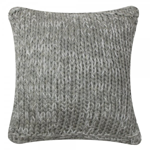 Poduszka KNITTED - jasnoszara 45/45 | koce-poduszki-pledy |