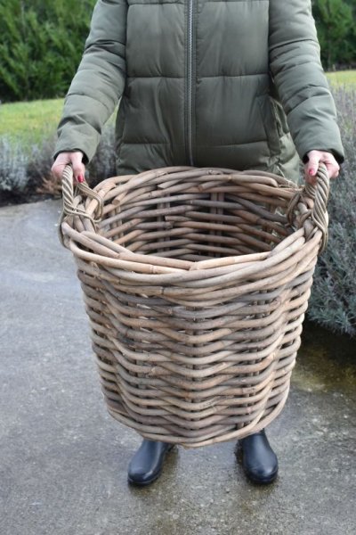 Kosz rattanowy - okrągły - gruby rattan - średnica 58cm | koszyki-kosze-wianki |
