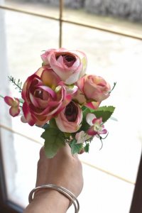 Kwiaty sztuczne - różowe - gałązka | dodatki |