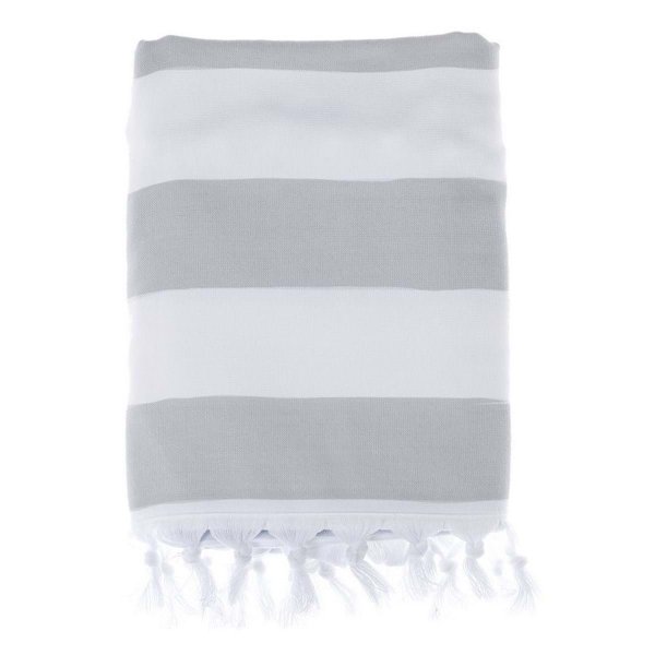 Ręcznik plażowy biało-szary 100/170 | dodatki |