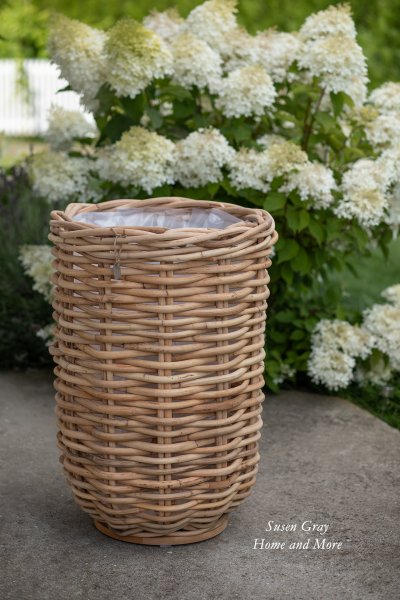 Kosz/donica rattanowa H82cm/D55cm - słomkowa | koszyki-kosze-wianki |