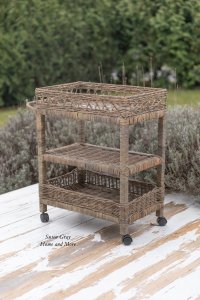 Stolik rattanowy na kółkach "Hight Tea" | stoly-stoliki-krzesla-fotele |