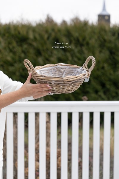 Kosz rattanowy/Misa rattanowa z rączkami D35cm H15cm | koszyki-kosze-wianki |