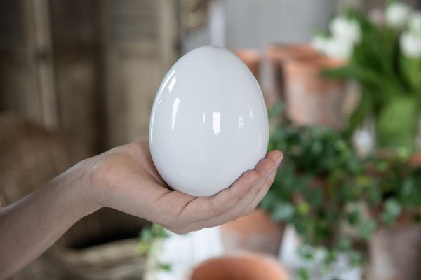 Jajo Wielkanocne białe H13cm | dodatki |