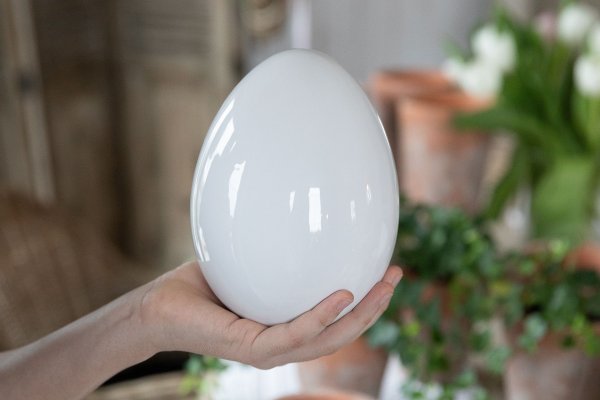 Jajo Wielkanocne białe H16,5cm | dodatki |