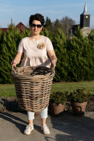 Kosz rattanowy - gruby rattan - mały | koszyki-kosze-wianki |
