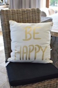Poduszka dekoracyjna HAPPY - gold | koce-poduszki-pledy |